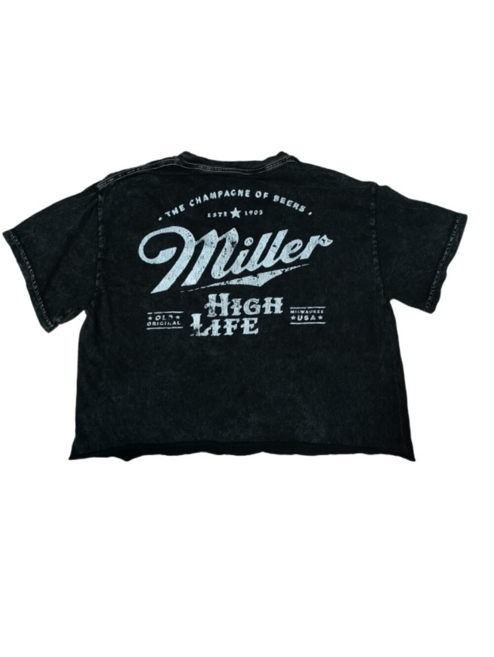 Miller High Life Black Logo Tee - Bold Back Print - Picture 2 of 2